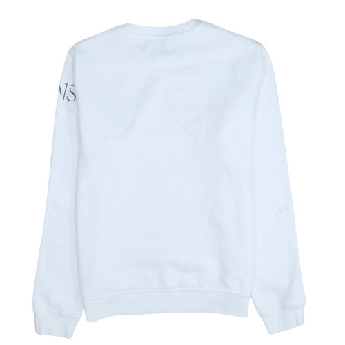 Calvin Klein Jeans Men's White Logo Pullover Sweatshirt Size S