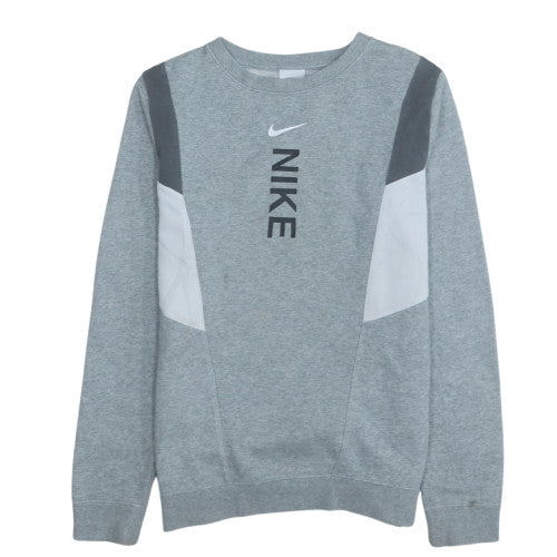 Nike Teens Grey Pullover Sweatshirt L Logo Sportswear