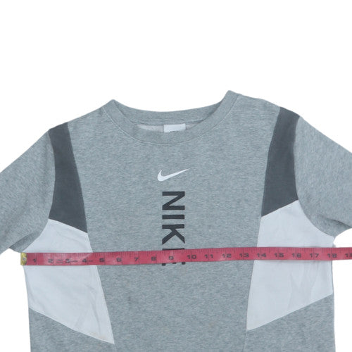 Nike Teens Grey Pullover Sweatshirt L Logo Sportswear