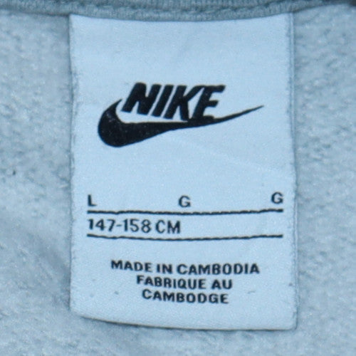 Nike Teens Grey Pullover Sweatshirt L Logo Sportswear