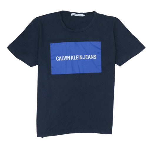 Calvin Klein Jeans Men's Blue XL Logo Graphic Cotton T-Shirt