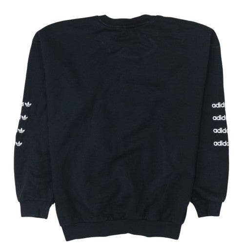 Adidas Women Black Logo Sweatshirt Size 8 Crew Neck Pullover