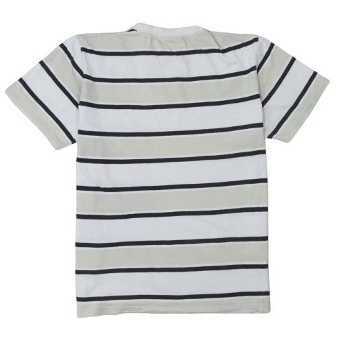 Fila Men's White Striped Crew Neck Short Sleeve T-Shirt S