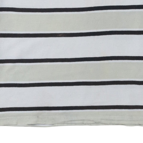 Fila Men's White Striped Crew Neck Short Sleeve T-Shirt S