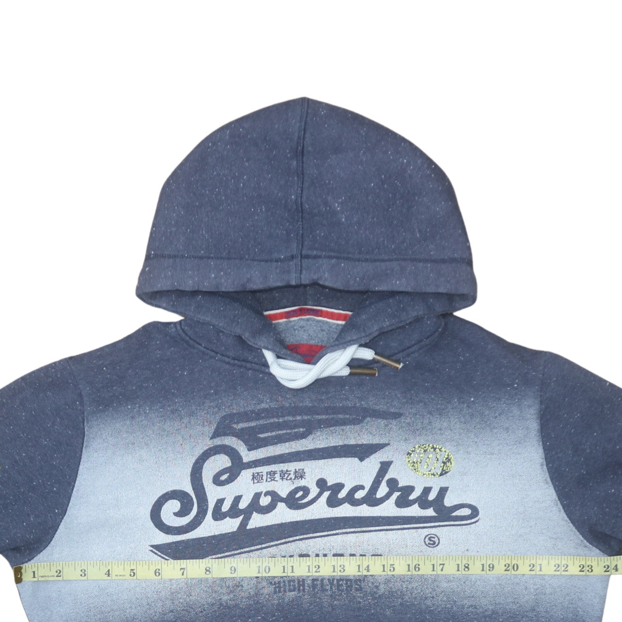 Superdry Men's Blue Pullover Hoodie Size M Graphic Logo Sweater