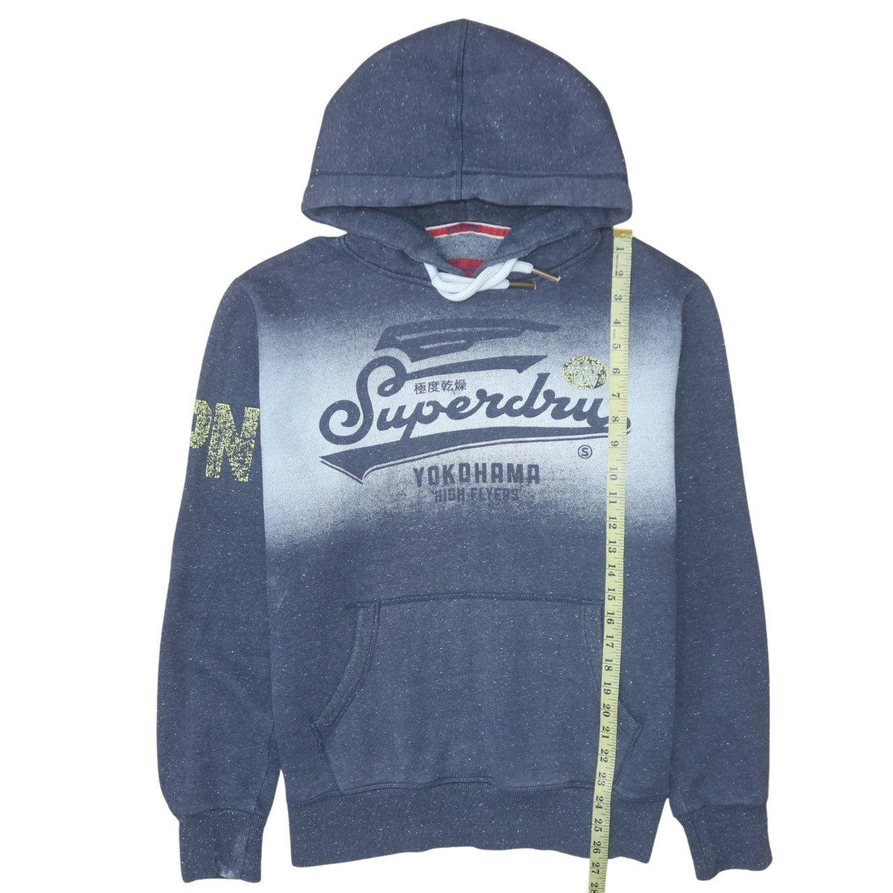 Superdry Men's Blue Pullover Hoodie Size M Graphic Logo Sweater