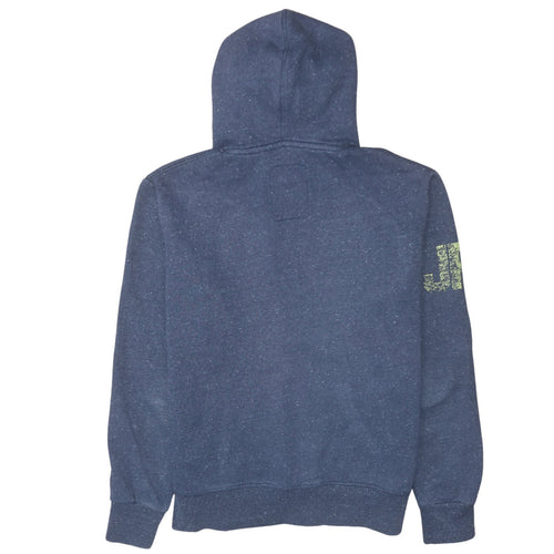 Superdry Men's Blue Pullover Hoodie Size M Graphic Logo Sweater