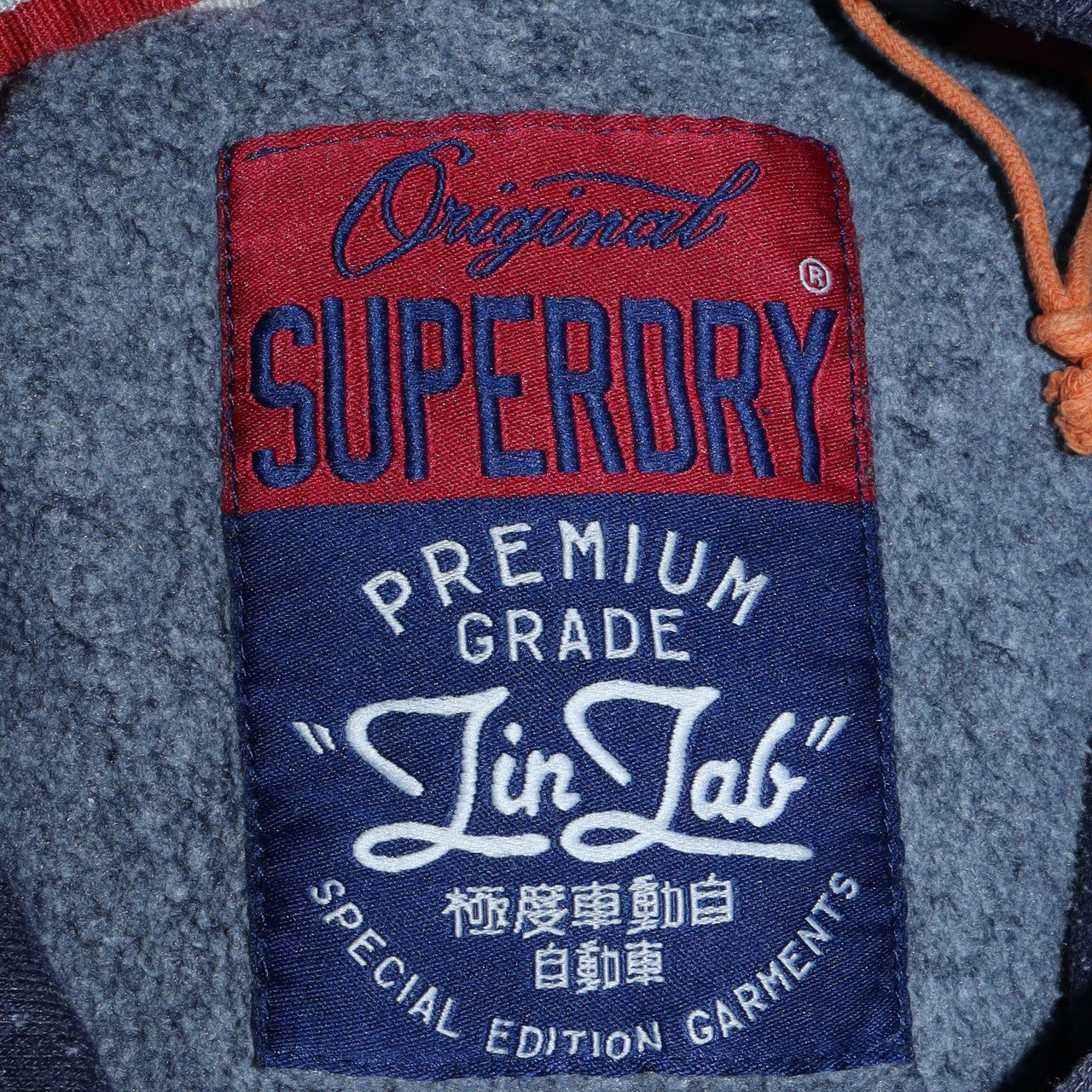 Superdry Men's Blue Pullover Hoodie Size M Graphic Logo Sweater