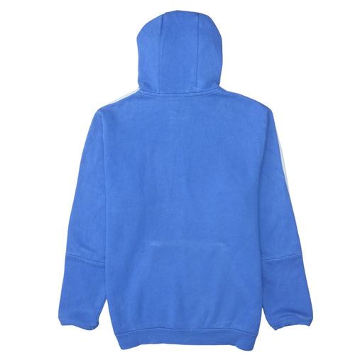 Adidas Men Blue Pullover Hoodie L Fleece Sportswear Sweatshirt