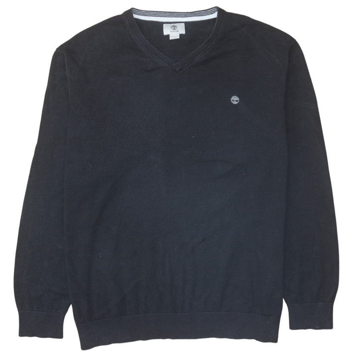 Timberland Men's Black 2XL V-Neck Cotton Pullover Jumper