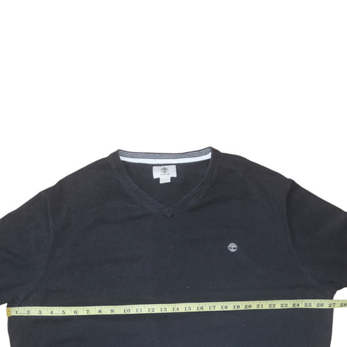 Timberland Men's Black 2XL V-Neck Cotton Pullover Jumper