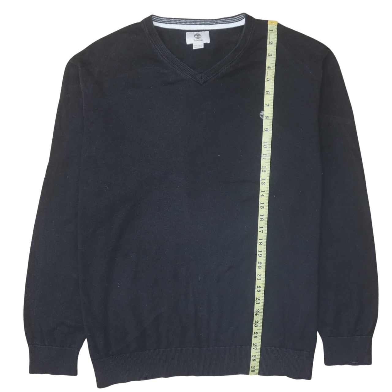 Timberland Men's Black 2XL V-Neck Cotton Pullover Jumper