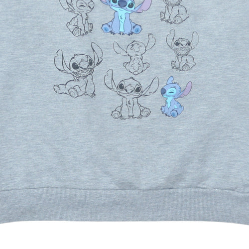 Disney Primark Women Grey Lilo & Stitch Pullover Sweatshirt Size M 12/14