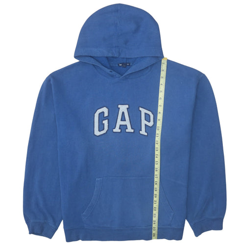 GAP Men's Blue Pullover Hoodie L Logo Fleece Sweatshirt