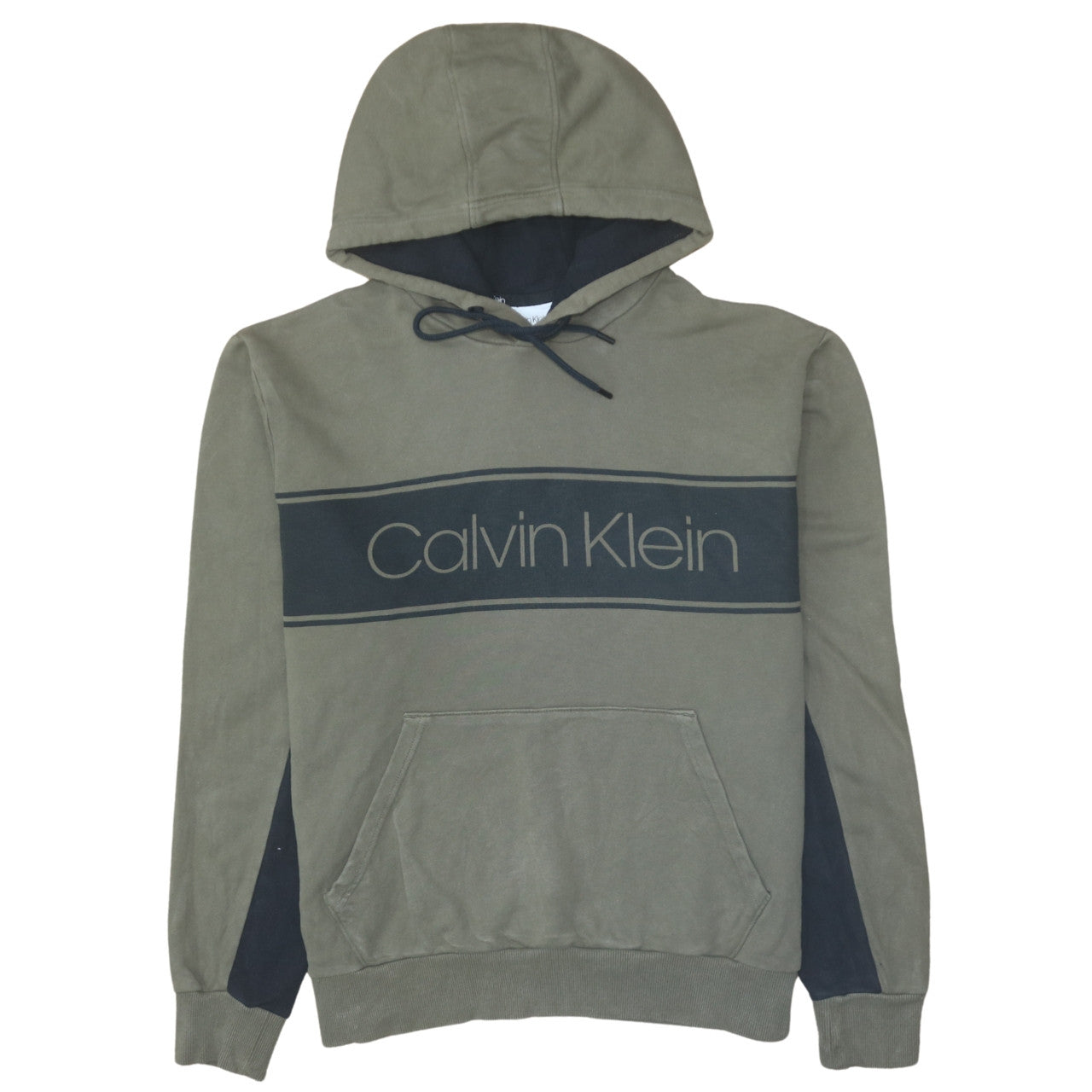 Calvin Klein Men's Green Pullover Logo Hoodie Size L