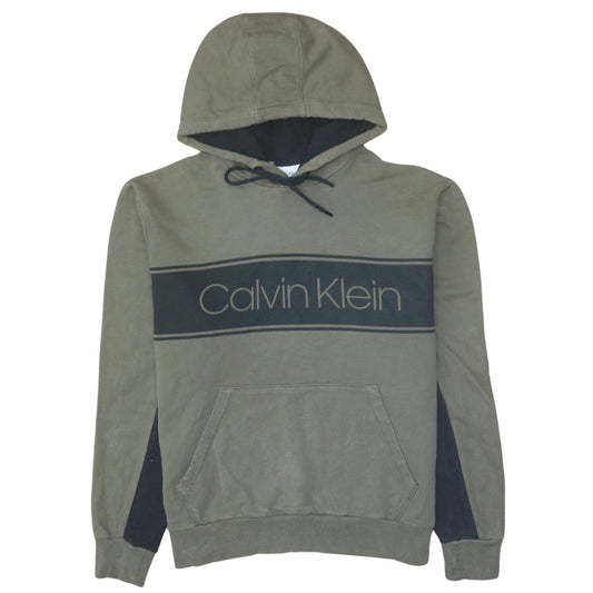 Calvin Klein Men's Green Pullover Logo Hoodie Size L