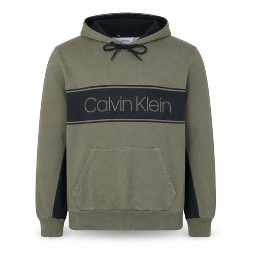 Calvin Klein Men's Green Pullover Logo Hoodie Size L