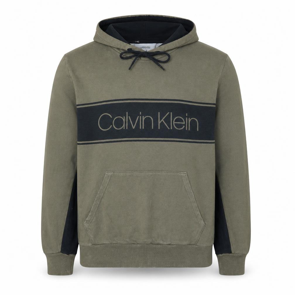 Calvin Klein Men's Green Pullover Logo Hoodie Size L