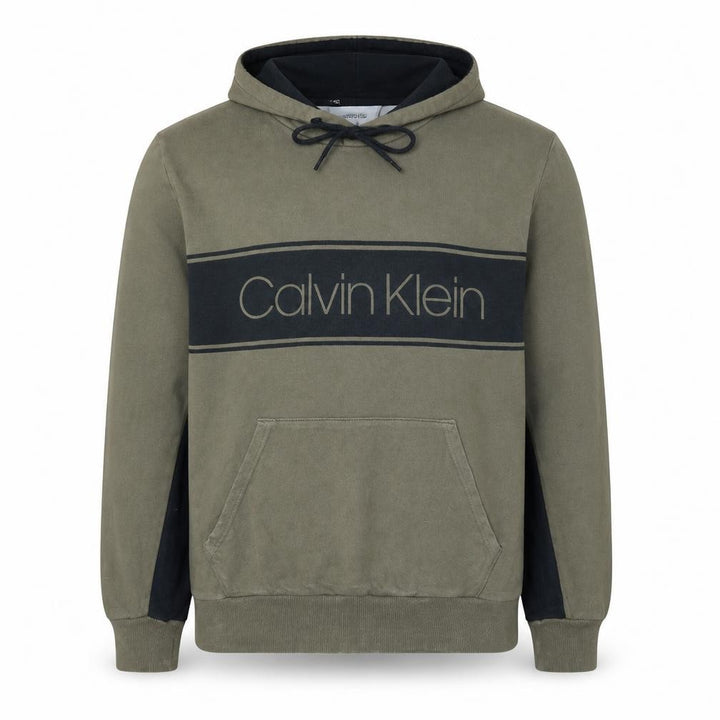 Calvin Klein Men's Green Pullover Logo Hoodie Size L