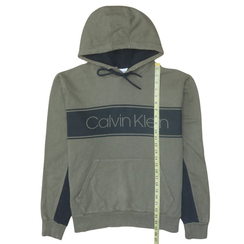 Calvin Klein Men's Green Pullover Logo Hoodie Size L