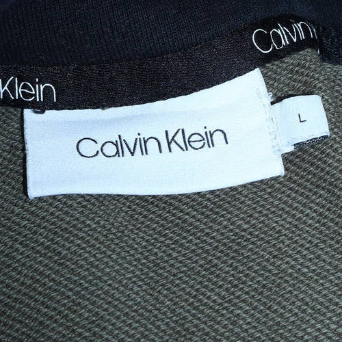 Calvin Klein Men's Green Pullover Logo Hoodie Size L