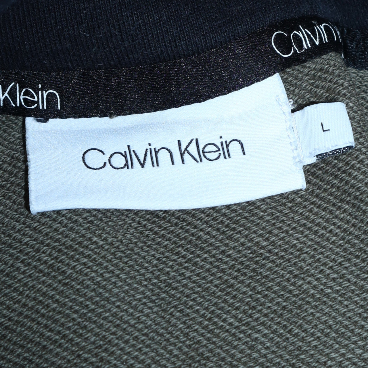 Calvin Klein Men's Green Pullover Logo Hoodie Size L