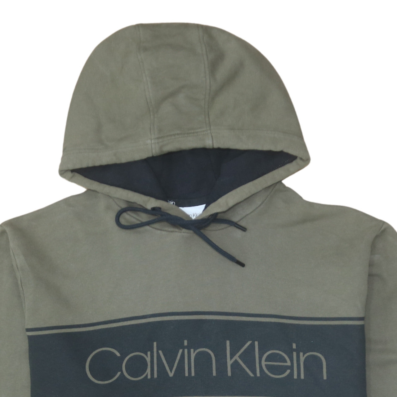Calvin Klein Men's Green Pullover Logo Hoodie Size L
