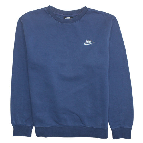 Nike Mens Blue Crew Neck Sweatshirt M Classic Fleece Pullover