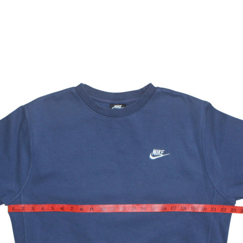Nike Mens Blue Crew Neck Sweatshirt M Classic Fleece Pullover