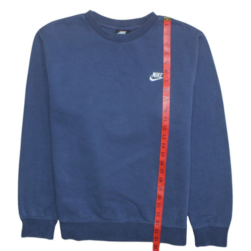 Nike Mens Blue Crew Neck Sweatshirt M Classic Fleece Pullover