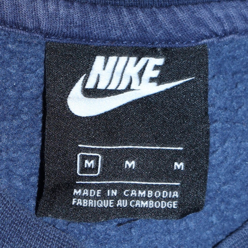 Nike Mens Blue Crew Neck Sweatshirt M Classic Fleece Pullover