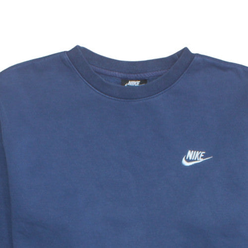 Nike Mens Blue Crew Neck Sweatshirt M Classic Fleece Pullover