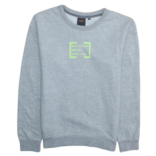 Outfitters Women Grey Crew Neck Pullover Sweatshirt M Relaxed Fit