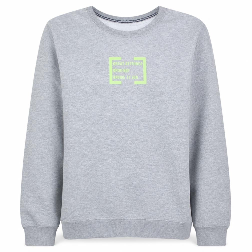 Front view of Urban Outfitters Women Grey Crew Neck Pullover Sweatshirt M Relaxed Fit