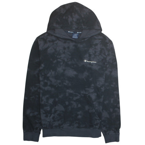 Champion Women Black Tie Dye Pullover Hoodie Large Cotton Blend