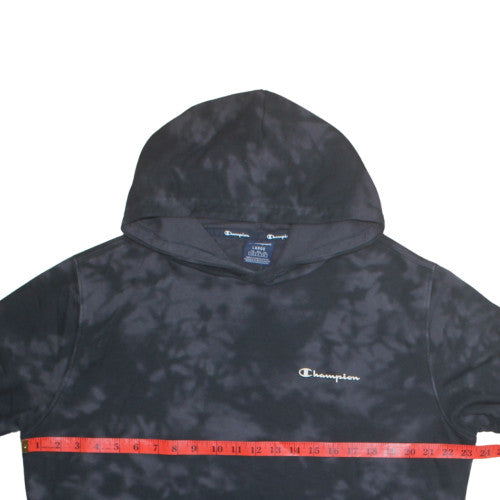 Champion Women Black Tie Dye Pullover Hoodie Large Cotton Blend