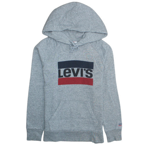 Levi's Women’s Grey Pullover Hoodie XS Logo Graphic Casual Sweatshirt