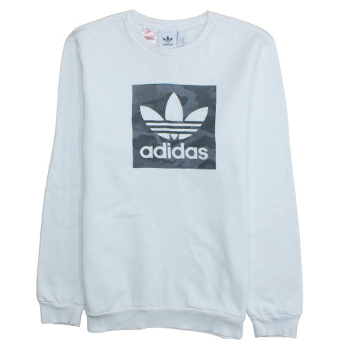 Adidas Boys White Crew Neck Sweatshirt XL 15-16 Years Logo Print