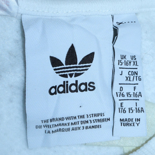 Adidas Boys White Crew Neck Sweatshirt XL 15-16 Years Logo Print