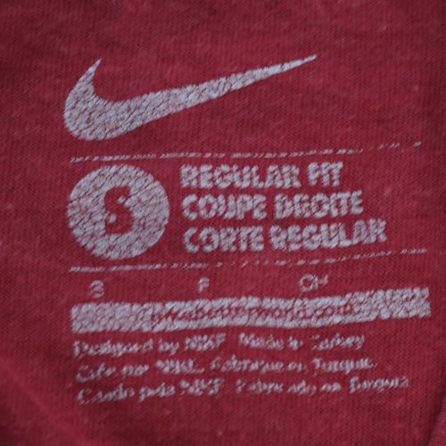 Nike Men's Red Small Regular Fit Graphic Cotton T-Shirt