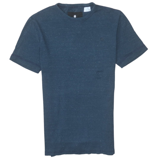 G-Star Raw Men's Blue Crew Neck Regular Fit Short Sleeve T-Shirt Size S