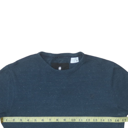 G-Star Raw Men's Blue Crew Neck Regular Fit Short Sleeve T-Shirt Size S