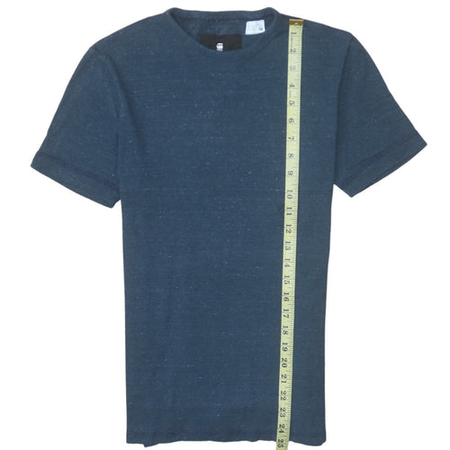 G-Star Raw Men's Blue Crew Neck Regular Fit Short Sleeve T-Shirt Size S