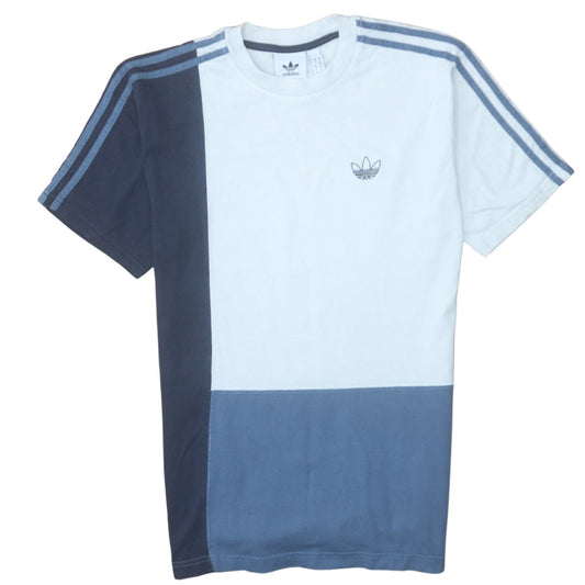 Adidas Men's Multicoloured Colourblock Crew Neck Cotton T-Shirt S