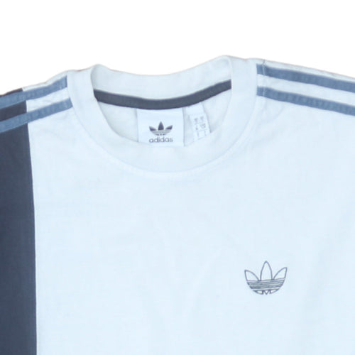 Adidas Men's Multicoloured Colourblock Crew Neck Cotton T-Shirt S