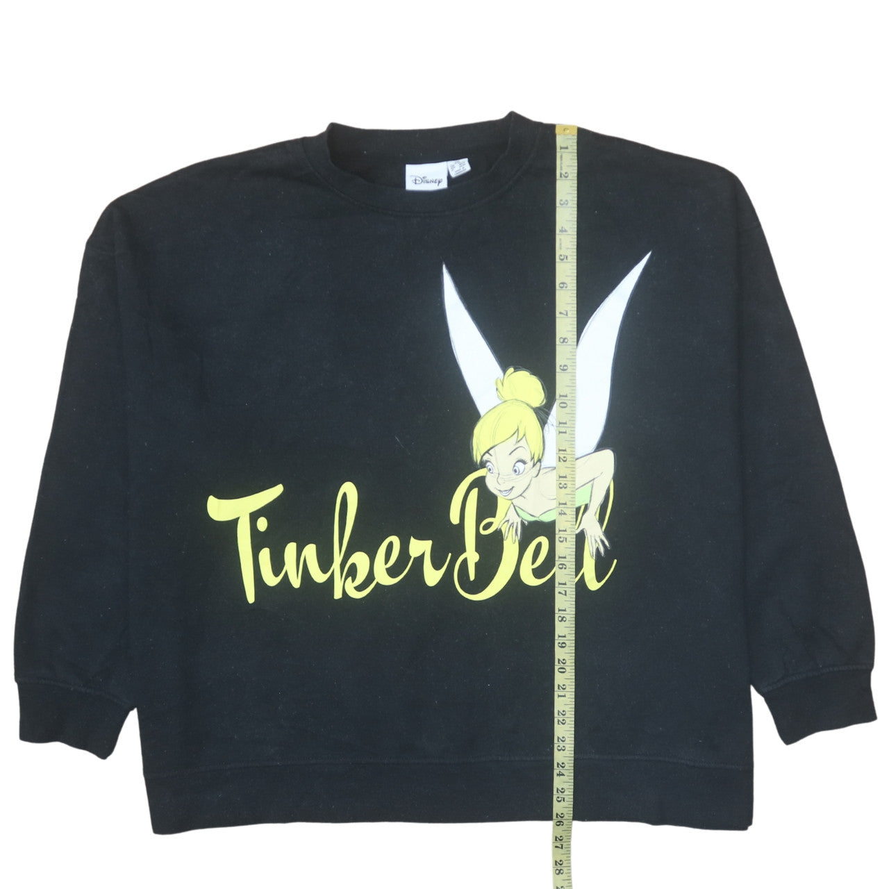 Disney Women's Black Tinker Bell Sweatshirt XL Graphic Pullover