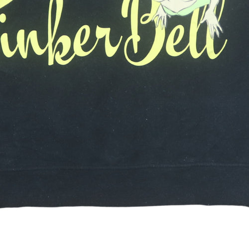 Disney Women's Black Tinker Bell Sweatshirt XL Graphic Pullover