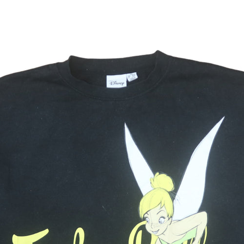 Disney Women's Black Tinker Bell Sweatshirt XL Graphic Pullover