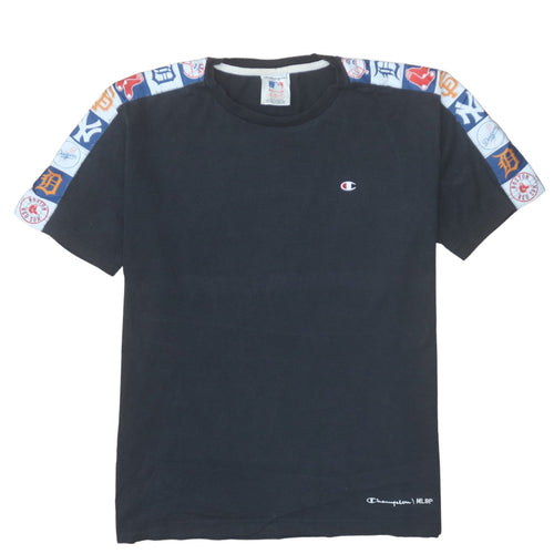 Champion MLB Black T-Shirt Men Medium Cotton Short Sleeve Sports
