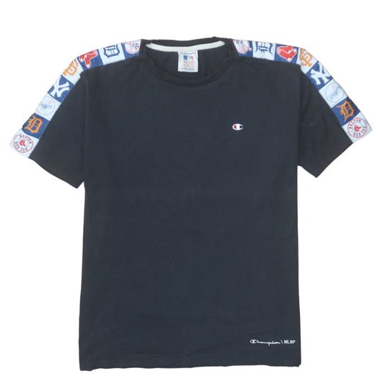 Champion MLB Black T-Shirt Men Medium Cotton Short Sleeve Sports